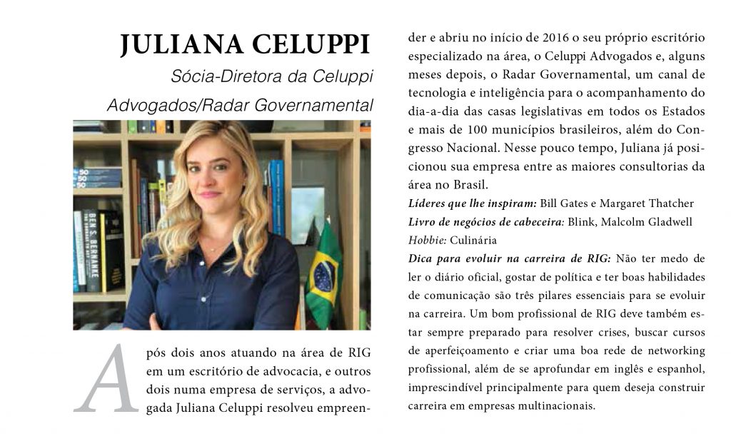 Anuário ORIGEM 2020 premia Juliana Celuppi como uma das profissionais mais admiradas em RIG no Brasil